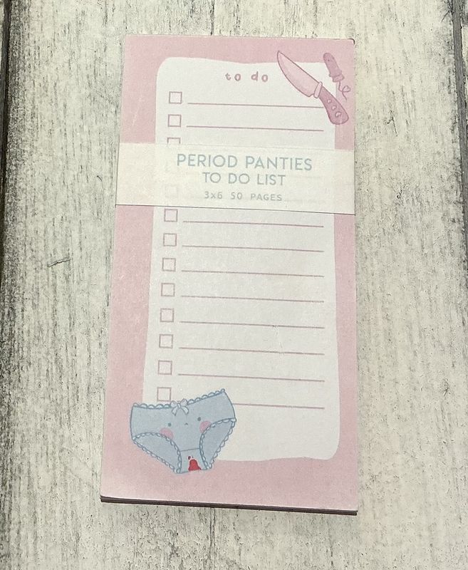 Period Panties To Do List