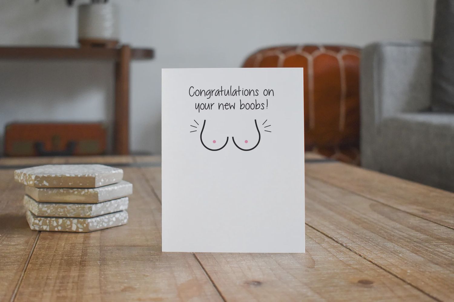 Snarky Pants Studios - Congratulations on New Boobs Card