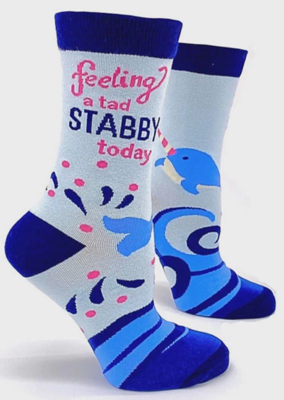 Fabdaz - Feeling a Tad Stabby Today Narwhal Crew Socks