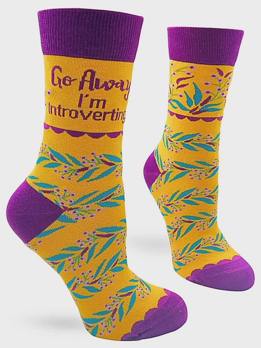 Fabdaz - Go Away I’m Introverting Crew Socks