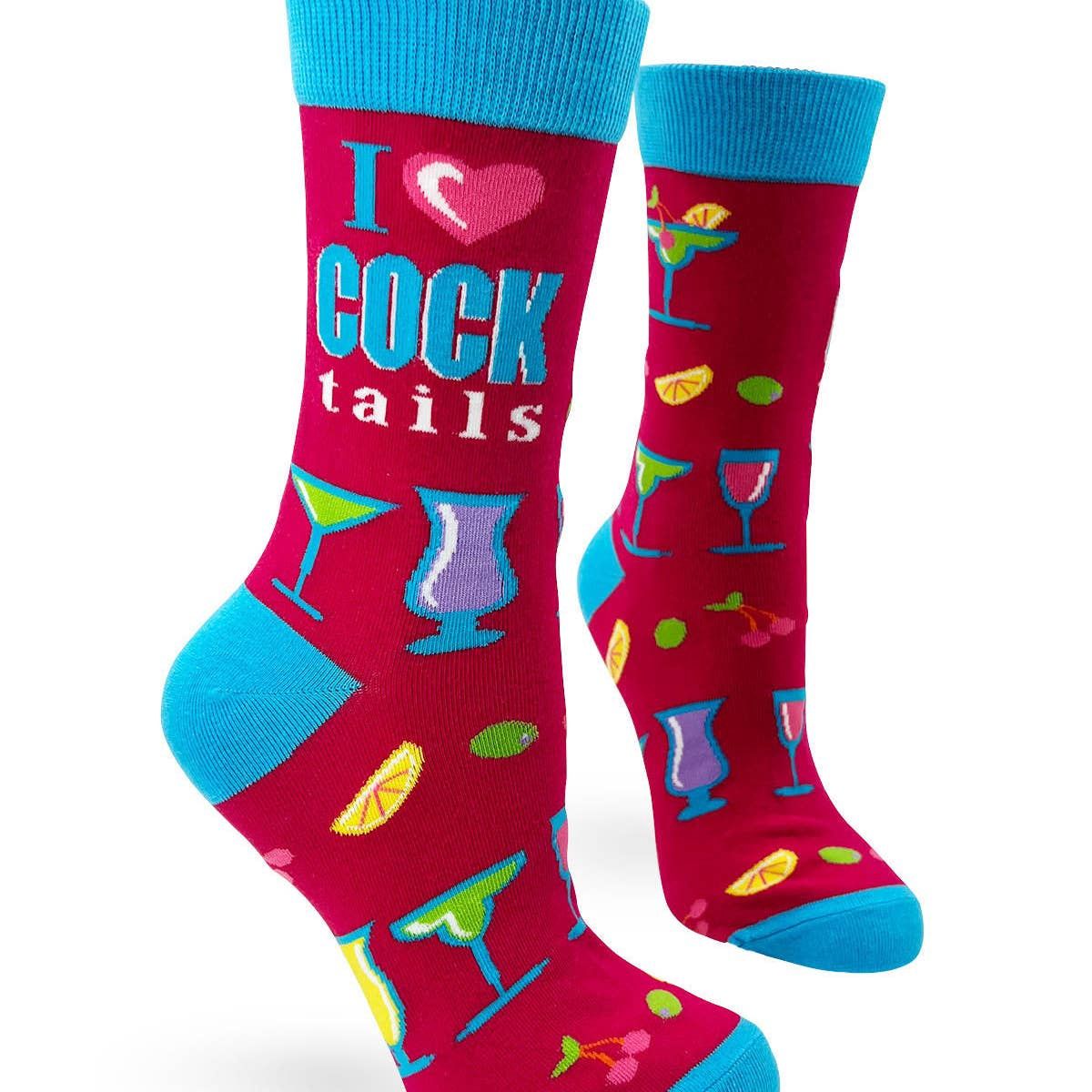 Fabdaz - I Heart COCKtails Crew Socks