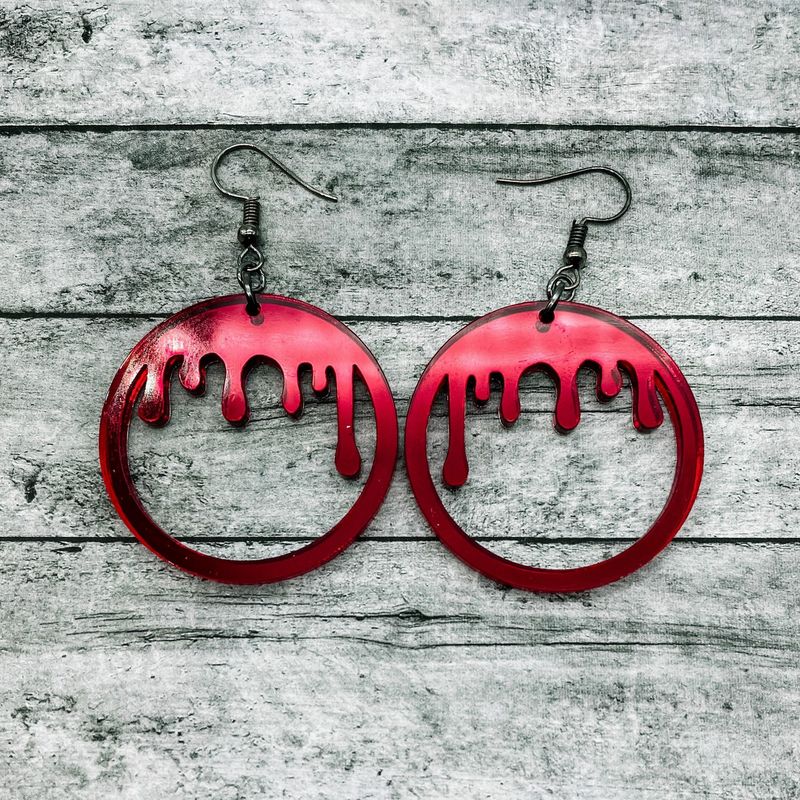 Born 2 Blossom Designs Blood Drip Earrings