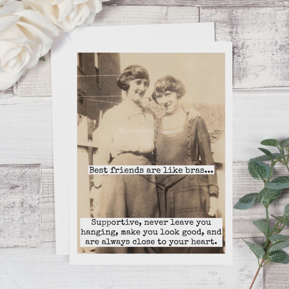 Raven's Rest Best Friends Are Like Bras Card