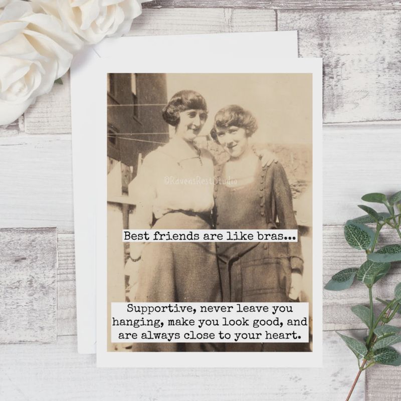 Raven's Rest Best Friends Are Like Bras Card