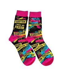 Fabdaz Caution I Have No Filter Socks