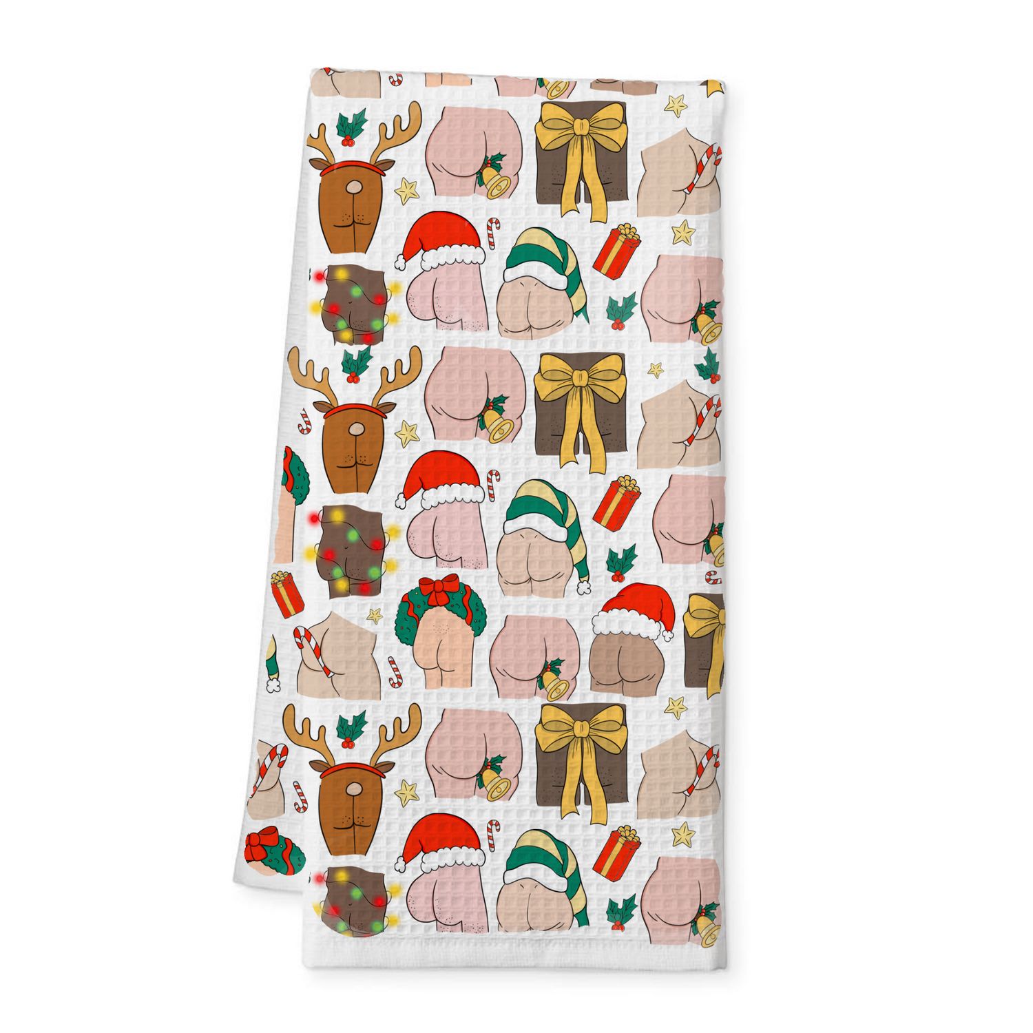 Risque Gifts Holiday Bums Tea Towel