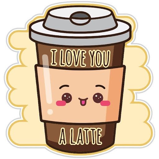 Fabdaz - I Love You A Latte Sticker