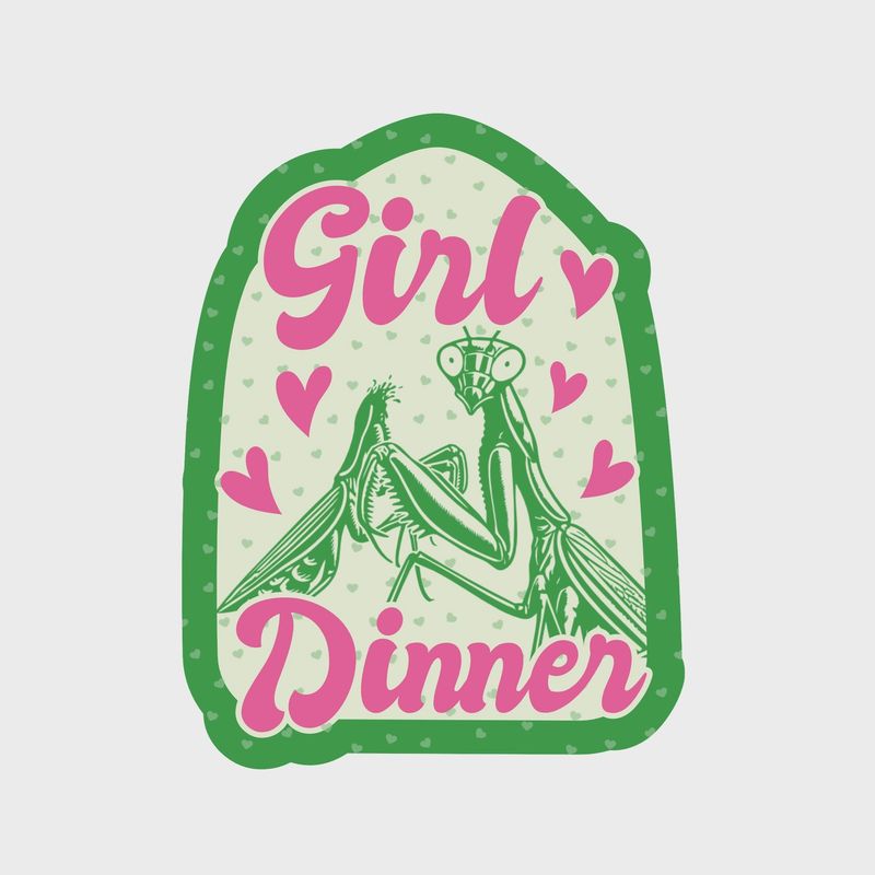 Girl Dinner Praying Mantis Sticker