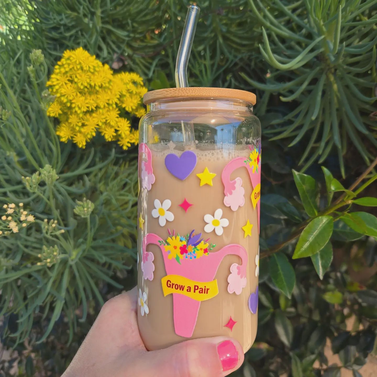 Brooke LeAnne - 16oz Grow a Pair Glass Cup