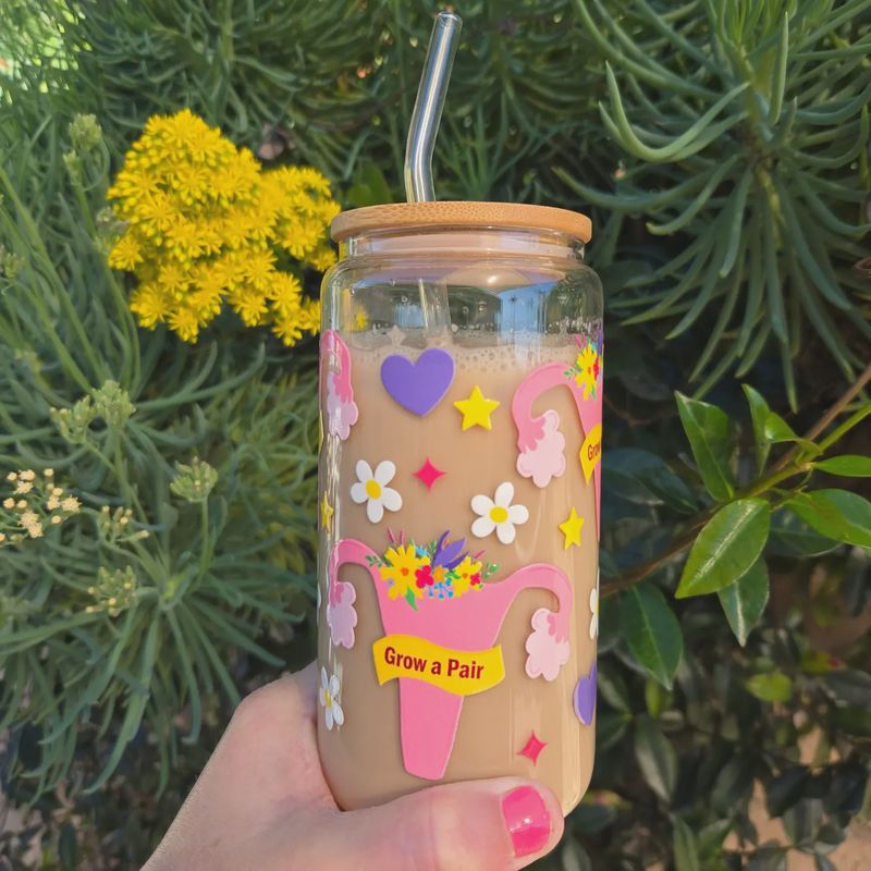 Brooke LeAnne - 16oz Grow a Pair Glass Cup