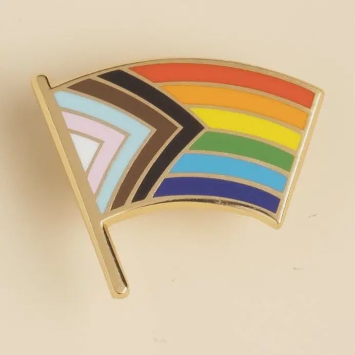 Dissent Pins Progress Pride Flag Pin
