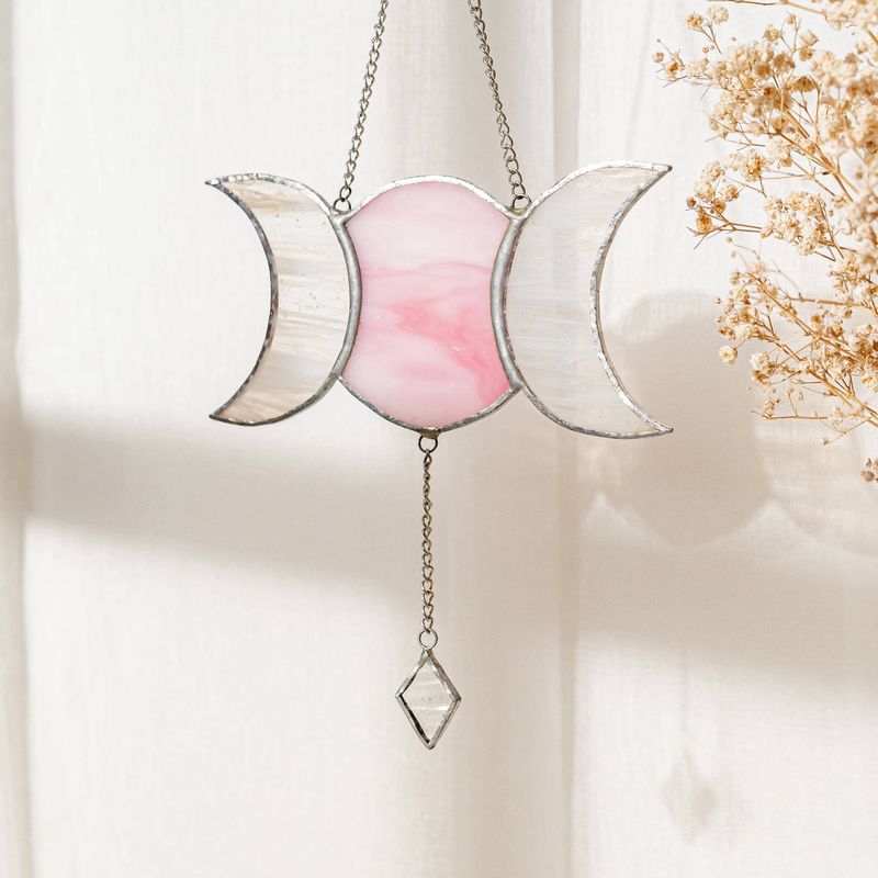Stained Glass Moon Phase Suncatcher F40