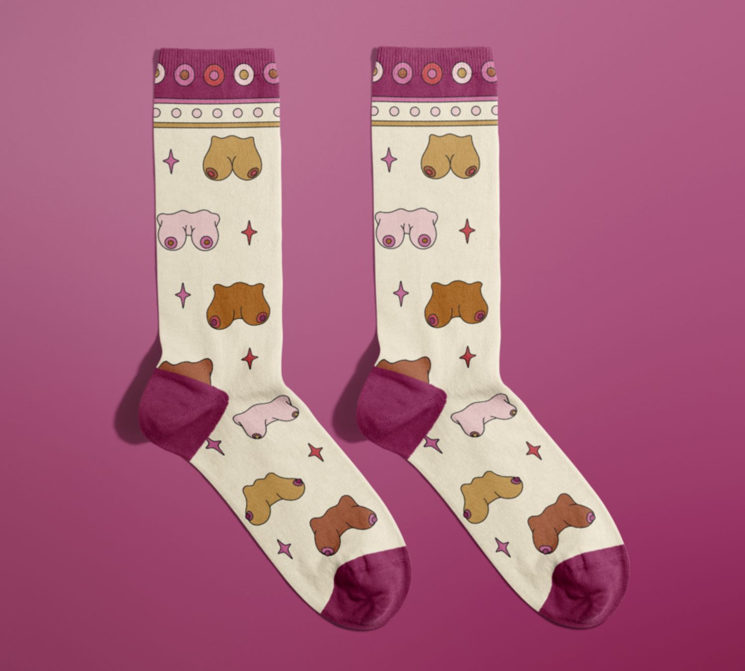 Boobs Socks  (funny gifts, novelty socks, feminist gift)