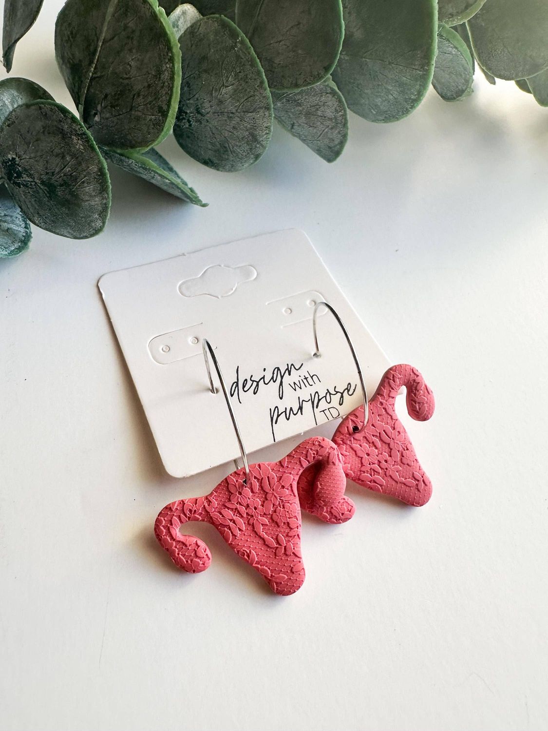 Uterus Earrings, Metal: Gold Hoop