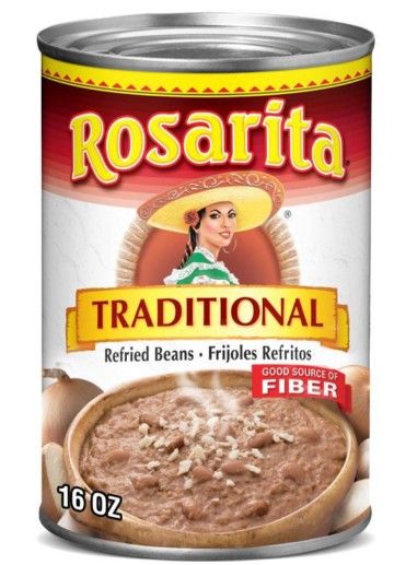 Refried Beans Can ~ Rosarita Traditional Refried Beans - 15.2oz