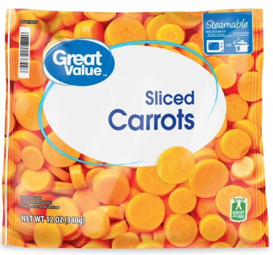 GREAT VALUE SLICED CARROTS 12OZ BAG