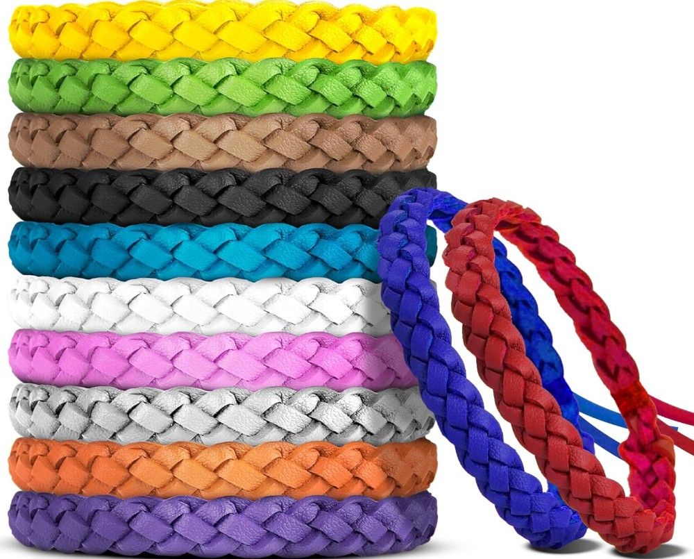 LEATHER BUGGY BAND INSECT REPELLANT BRACELETS