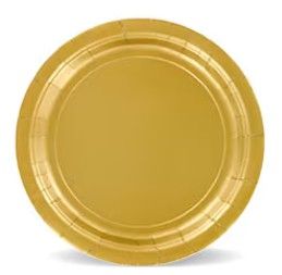 GOLD PARTY PLATES 7inch 30pk