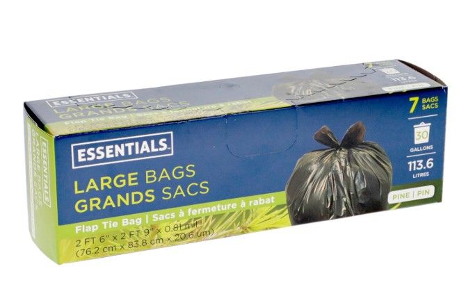 LG TRASH BAGS TIE FLAP 3O GAL 7 BAGS