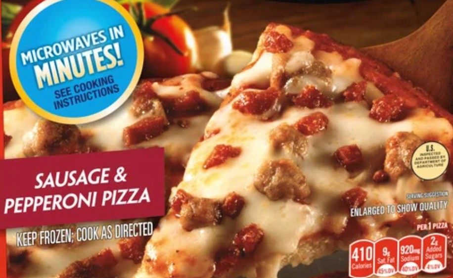 Sausage and Pepperoni Pizza for One, Individual Microwavable Frozen Pizza