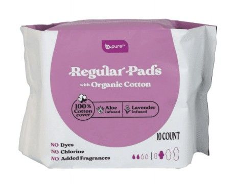 B-PUR ORGANIC COTTON REGULAR PADS 8 PK