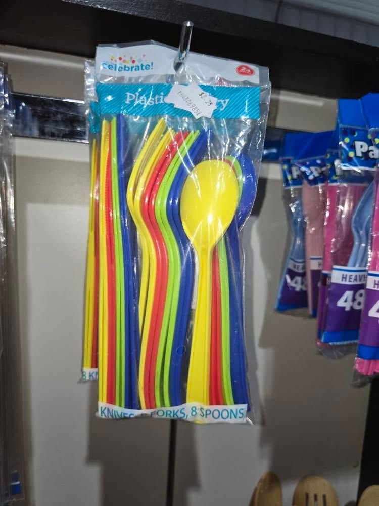PLASTIC CUTLERY BRIGHT COLORS 24PK