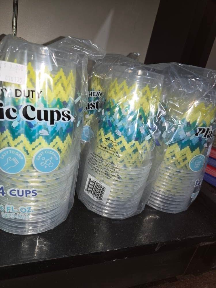 PLASTIC PARTY CUPS 16OZ SEASCAPE 14PK