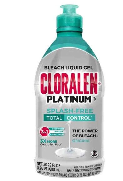 Cloralen Platinum Splash-Free Concentrated Household BLEACH Cleaner, 20.29 Oz,