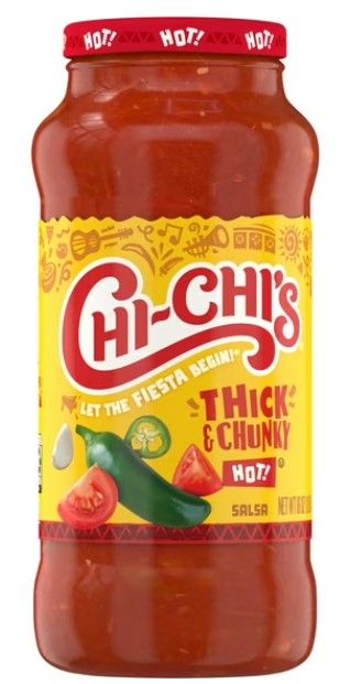 CHI-CHI'S THICK &amp; CHUNKY Salsa - Hot, 16 oz Glass Jar