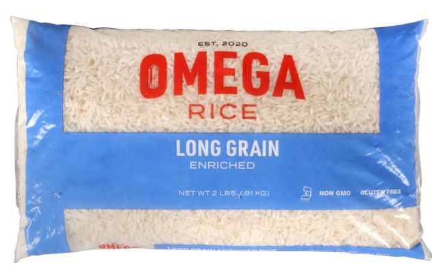 Omega Long Grain White Rice, 2-lb. Bags