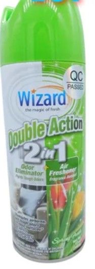 Wizard Double Action 2 in 1 Odor Neutralizer and Air Freshener Spring Fresh 12OZ