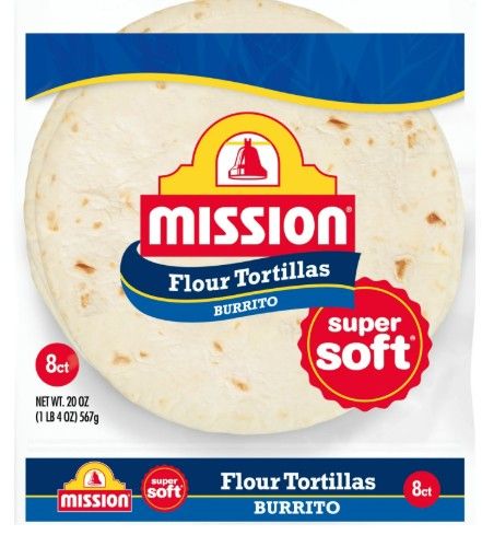 Mission Super Soft Flour Tortillas, Burrito Size, 8 Count