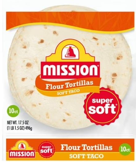 Mission Super Soft Flour Tortillas, Soft Taco Size, 10 Count