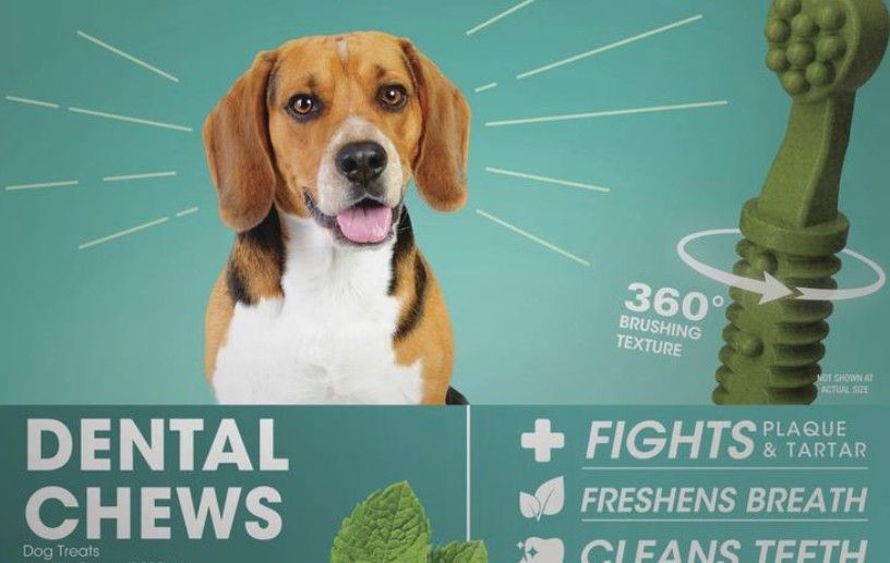 DOG TREAT DENTAL CHEWS - MAPLE BACON FLAVOR - 3 COUNT