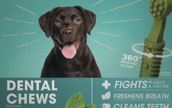 DOG TREAT DENTAL CHEWS LARGE - BLUEBERRY FLAVOR -  COUNT 2