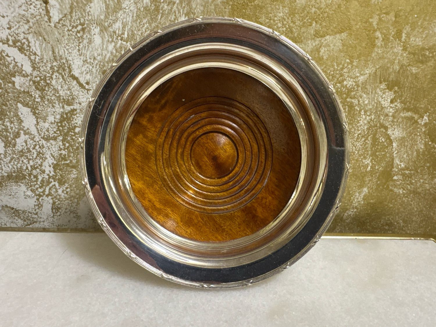 Arthur Price of England Silver &amp; Wood Bottle Coaster