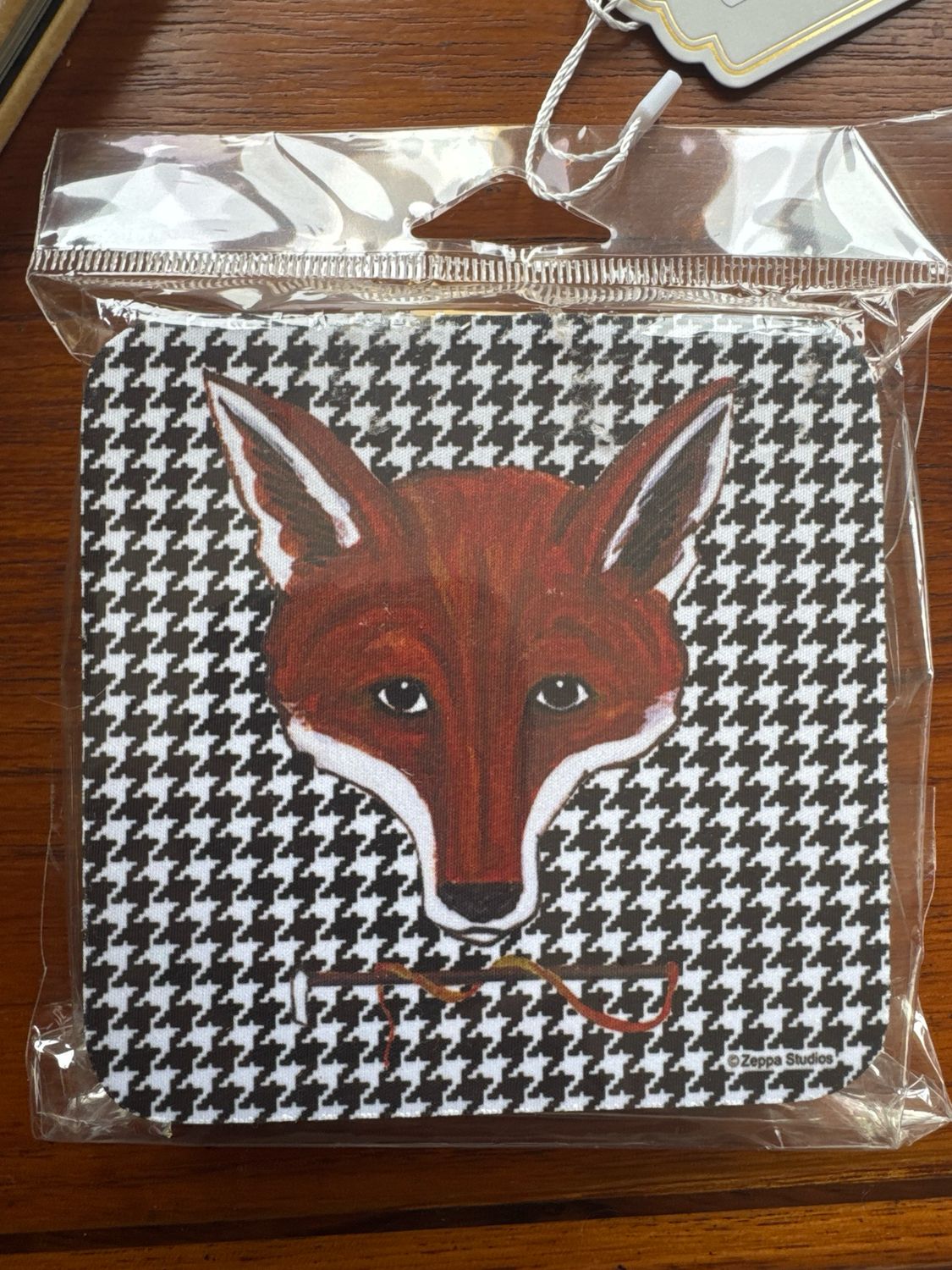 Fox Mask Houndstooth Coasters 