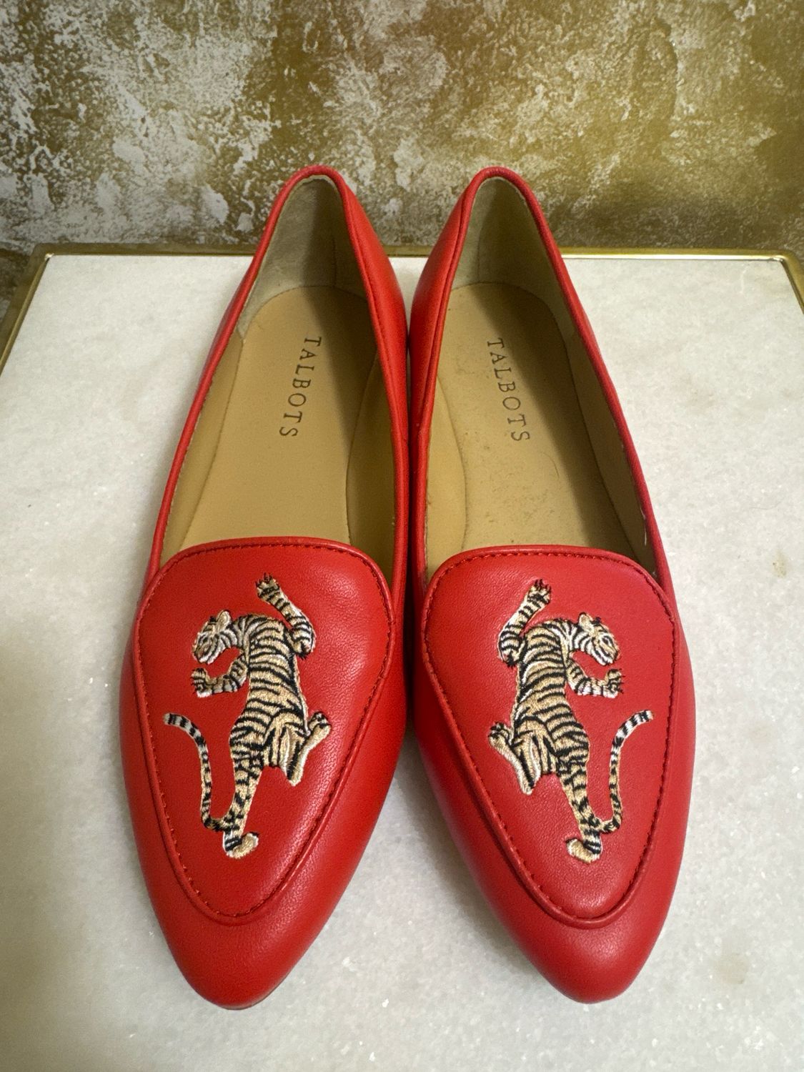 FRANCESCA EMBROIDERED LEATHER DRIVING FLATS