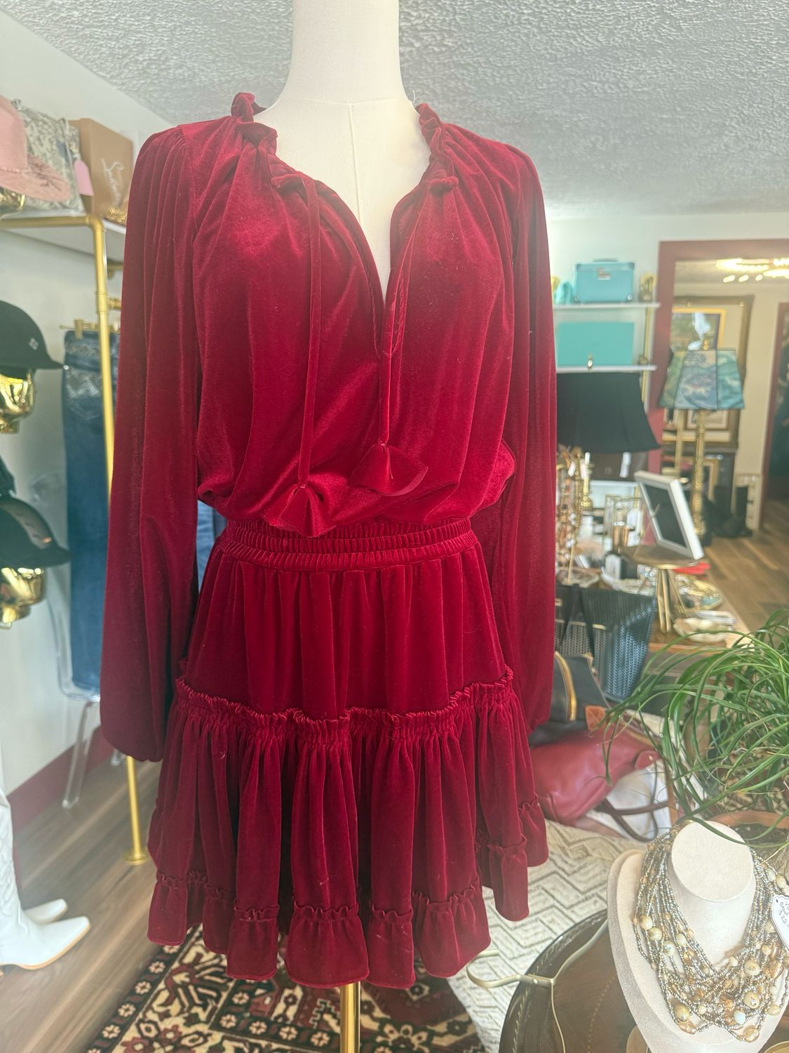 Misa Red Designer Dress