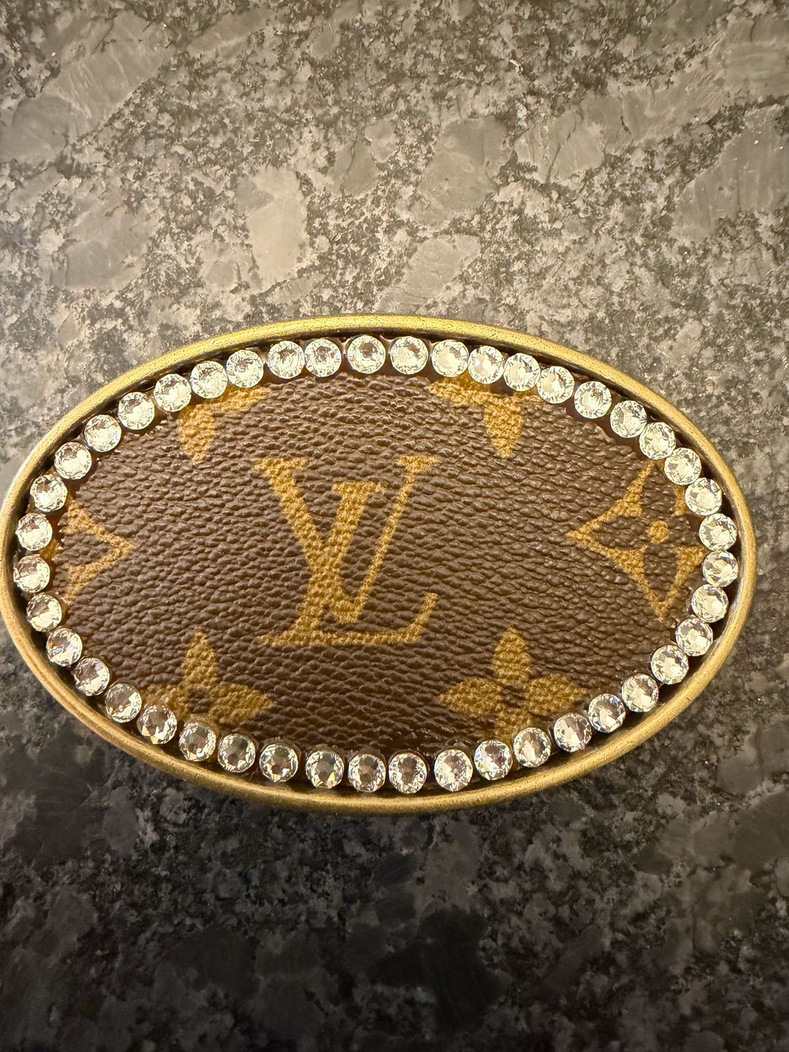 LV Upcycled Crystal Belt Buckle
