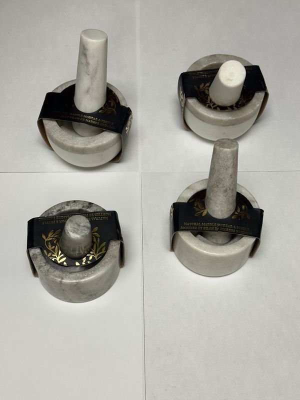 Mortar Pestle - Natural Marble