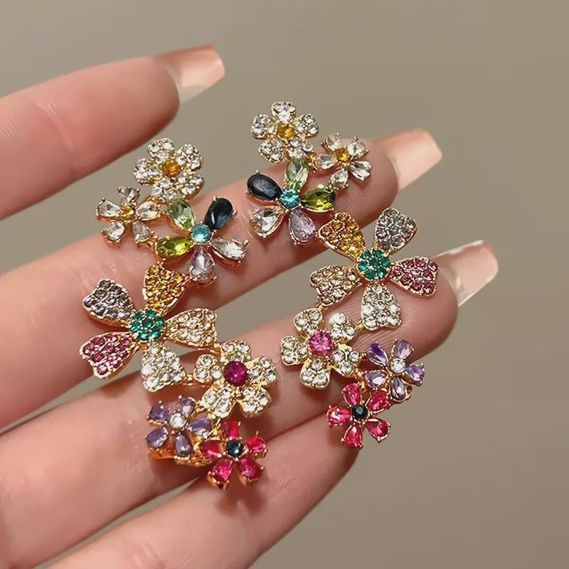 Ear Bone Clip Fashionable Colorful Flower Design