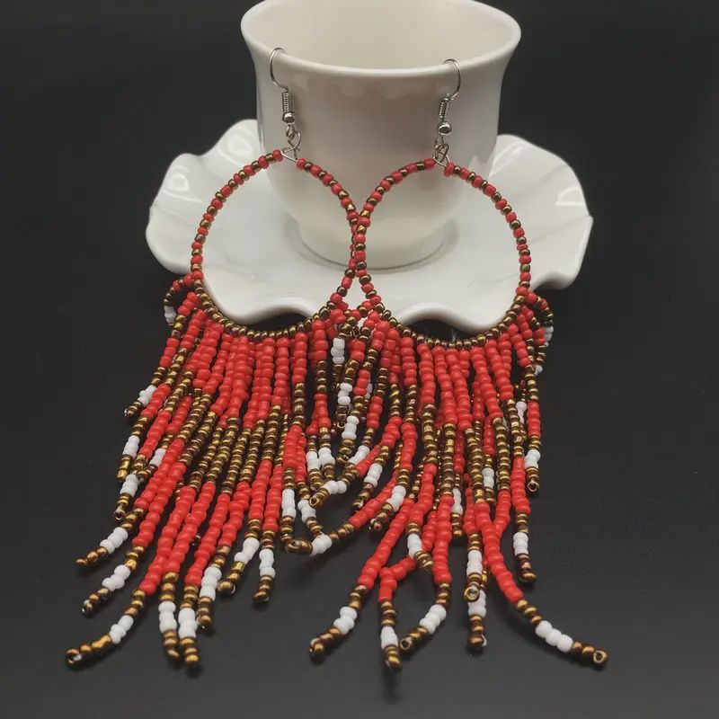 Bohemian Multi-Strand Beaded Necklace &amp; Earrings Set