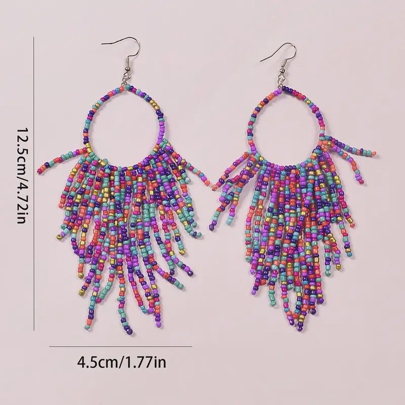 Handcrafted Boho Style Beaded Drop &amp; Dangle Earrings