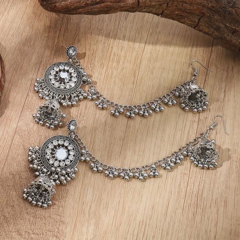 Middle Eastern Arab-Style Beaded Tassel Earrings