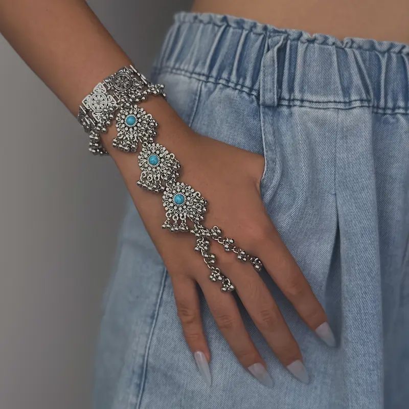 Vintage Bohemian Style Bracelet with Colorful Gemstones