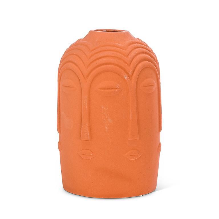 Vase - Terracotta - Faces - Large