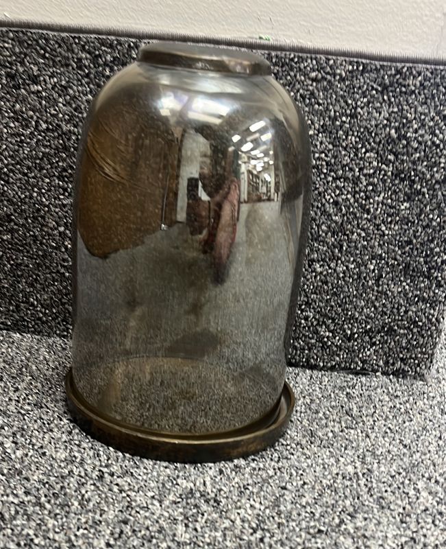 Antique Glass Dome W/T Tray