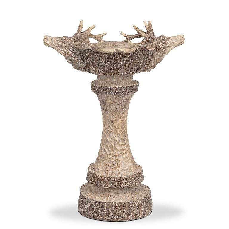 Double Deer Head Pillar Holder, Size: Large