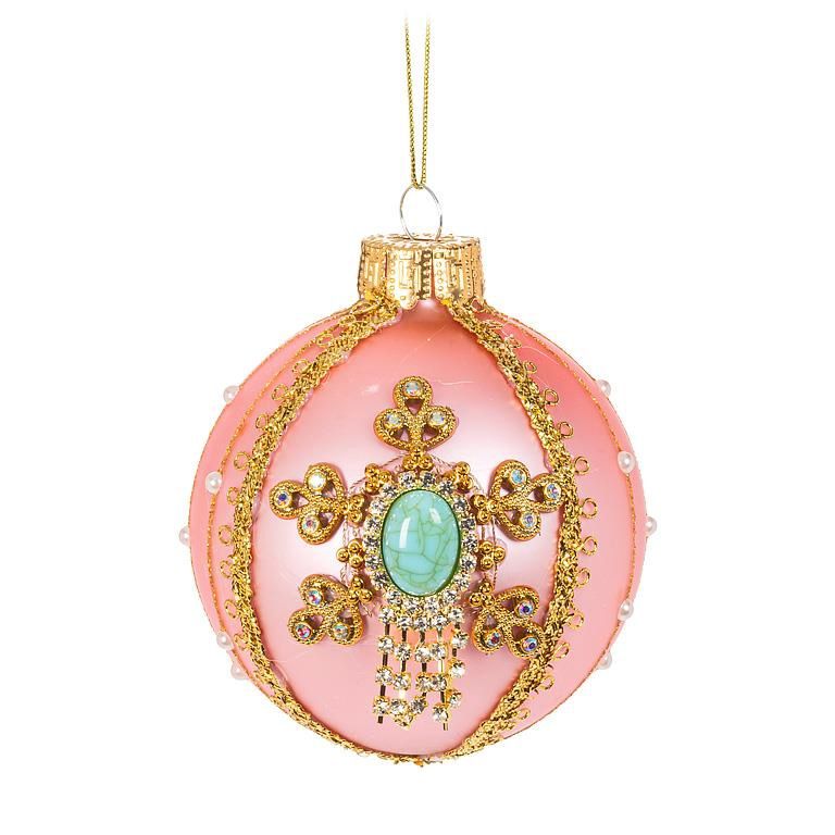 Pink w/Gems Ball Ornament